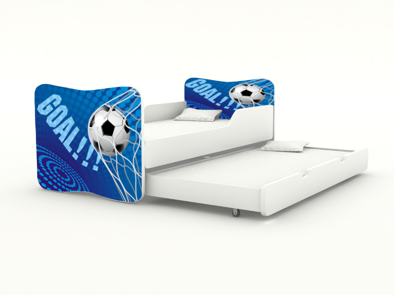 Becks posteľ s výsuvným lôžkom Futbal modrý